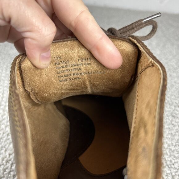 Born Bismark Chukka Boot Lace Up Pull Tab Dark Brown Leather Men's Size 13 - Picture 10 of 10